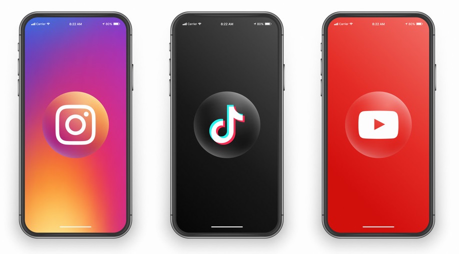 instagram tiktok youtube logo on iphone screen vector 31445431